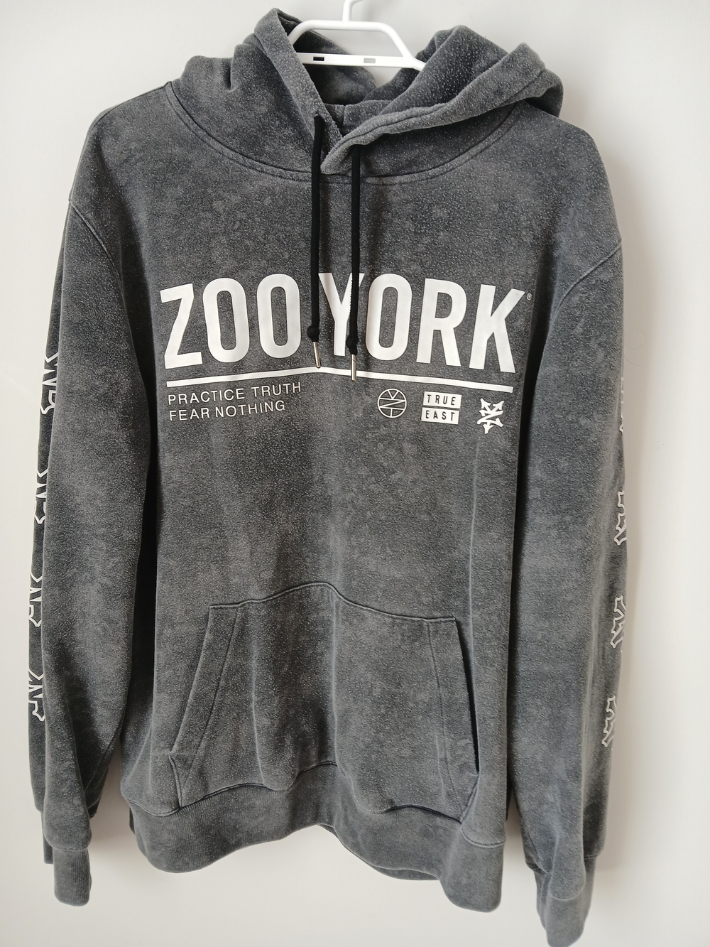 Zoo York Men's Size XL Fleece Hoodie Grey Wash Pullover